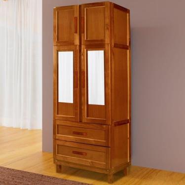 Imagem de Guarda-Roupa Casal Sergipe Madeira Maciça 4 Portas 2 Gavetas 1 Pratele