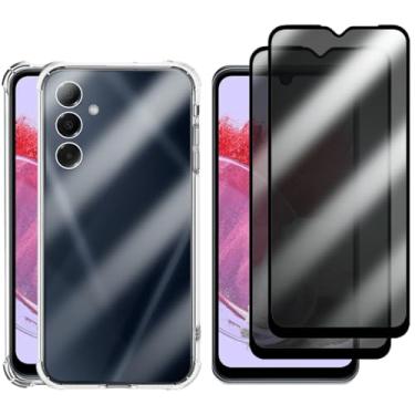 Imagem de Kit Capa + 2 Películas de Privacidade 3D para Samsung Galaxy M34 5G | Anti-Impacto | Transparente | Capinha Transparente + Película Anti Espião Para Samsung Galaxy M34