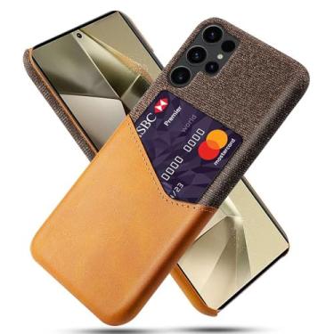 Imagem de Capa para Samsung Galaxy S24 Ultra,Tela e tampa de couro PU,Anti-deslizante,Resistência à impressão digital,Caso de proteção de 360°com 1 slot de cartão atrás-Brown