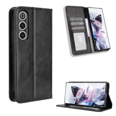 Imagem de Kukoufey Compatível com ZTE Nubia Red Magic 10 Air, capa carteira de couro flip compatível com ZTE Nubia Red Magic 10 Air 5G NX779J capa preta