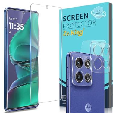 Imagem de Zeking [Pacote com 2 + 2 para Motorola Edge 60 Stylus/Motorola Moto G Stylus 5G (2025) Protetor de Lente de Vidro Temperado e Câmera, HD Transparente, Dureza 9H [Compatível com Capas] Sem Bolhas de