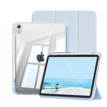 Imagem de GKABXY Capa para iPad Air 11 polegadas M3/M2(2025/2024) e iPad Air 5ª/4ª geração (2022/2020) 10,9 polegadas, 2 em 1, parte traseira transparente de policarbonato rígido removível com suporte para