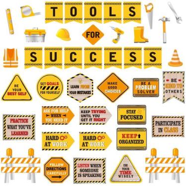 Imagem de Conjunto de quadros de avisos de construção, 47 unidades para crianças