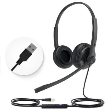 Imagem de Fone de ouvido USB Yealink UH34 com microfone estéreo com fio para PC/