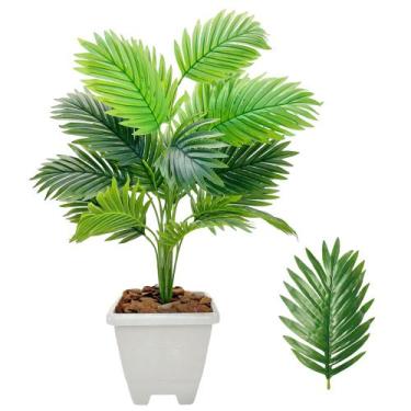 Imagem de Planta Palmeira Artificial com Vaso Completo Casca Plástico - Flor Imp