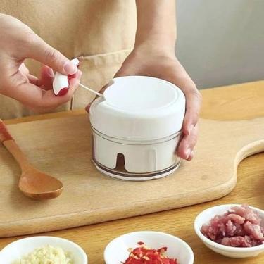 Imagem de Mini Multiprocessador Triturador Manual 2 Laminas Inox Alho
