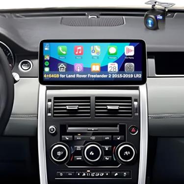 Imagem de Estéreo automotivo 4+64G para Land Rover Freelander 2 2015-2019 LR2 sem fio Carplay Android Auto, rádio IPS de 12,3 polegadas 1920 x 720P, Android/GPS/WiFi/32EQ/AI DSP/59UI/BT5.0/DAB/FM/SWC/Câmera