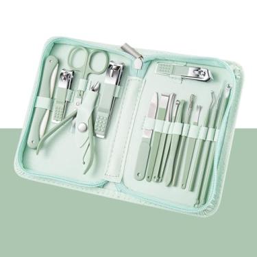 Imagem de Conjunto profissional de manicure - 7 a 22 peças - Kit de pedicure em aço inoxidável com alicate e cortador para paroníquia | Utensílios para cuidados com as unhas em casa e salão, 16 peças