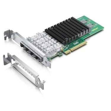 Imagem de 10Gtek Placa de rede PCI-E NIC de 10 GB, porta SFP+ quádrupla, com controladores Intel XL710-BM1 originais, adaptador PCI Express Ethernet LAN compatível com Windows Server/Linux/VMware ESXi, compare