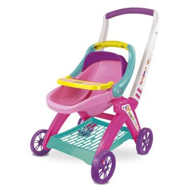 Imagem de Carrinho De Boneca Bebe Reborn Com Bebê Conforto Resistente Maral
