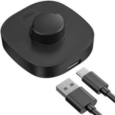 Imagem de SOFTGAS Carregamento de anel inteligente tamanho 7, compatível com carregador Oura Ring Gen3, base de carregamento rápido e cabo USB-C, carregador para Smart Ring (preto)