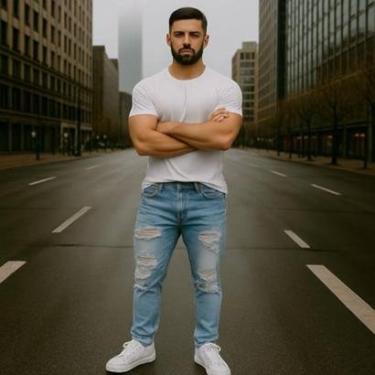 Imagem de Calça Jeans Skinny Rasgada Masculina Elastano Slim Sport 485-Masculino