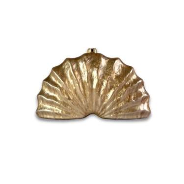 Imagem de Bolsa Clutch Feminina Sofisticada Luxo Isadora (Dourado)