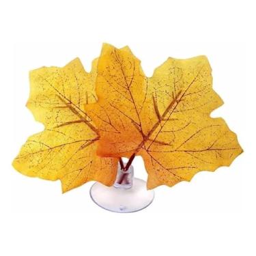 Imagem de Planta Artificial Decorativa em Plástico com Ventosa Folha Maple para Aquários e Terrários NFF-65