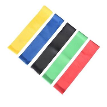 Imagem de Kit Faixa Elastica Band Extensor 5 Niveis Resistance Belt - - Fitness 