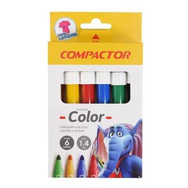 Imagem de Caneta Hidrográfica Compactor Jumbo Color 6 Cores