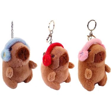 Imagem de Chaveiro Pelúcia Capivara com Fone Azul - BBR Toys