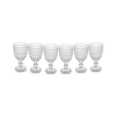 Imagem de Conjunto 6 Taças de Água Wolff Brand 320ml Vidro Incolor Design Moderno Elegante
