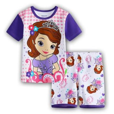 Imagem de Conjunto de Pijamas de Algodão para Meninas - Verão - Elsa e Minnie - 