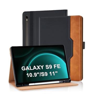 Imagem de Varohix Capa para Samsung Galaxy Tab S10 Lite/ S10 FE/ S9 FE 5G 10,9 polegadas/Tab S9 11 polegadas, couro PU com suporte de caneta S integrado com suporte magnético multi-ângulo para homens, mulheres