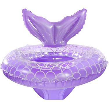 Imagem de Boia de piscina para bebês, boia inflável de sereia com alça de assento, boias de piscina para bebês meninas, meninos e crianças, roxo