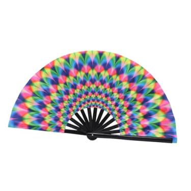 Imagem de Wzmzjy Ventilador Dobrável, Leque de Mão, para Clube, Homens E Mulheres, Casamento, Performance, Boate, Pavão, Tamanho real