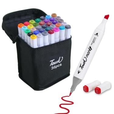 Imagem de Canetas Marcadoras Profissionais 36 Cores | Pontas Duplas Pincel e Fina | Kit Completo para Desenho, Colorir, Caligrafia, Lettering, Anotações, Estudos e Artes Criativas – Estojo Portátil - Premium