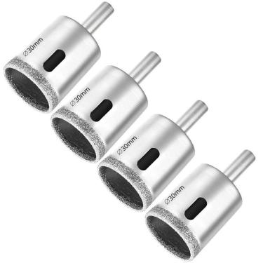 Imagem de Serra Copo Diamantada 30Mm Porcelanato Vidro Mármore 04 Un