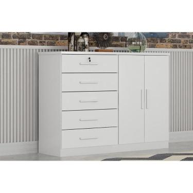 Imagem de Cômoda De Quarto Space C- 2 Portas E 5 Gavetas Neve - Novo Horizonte