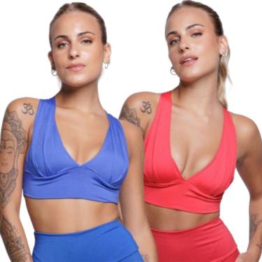Imagem de KIT 2 Top Bojo Suplex Liso Serra e Mar Roupa Para Academia Treino Moda Fitnees-Feminino
