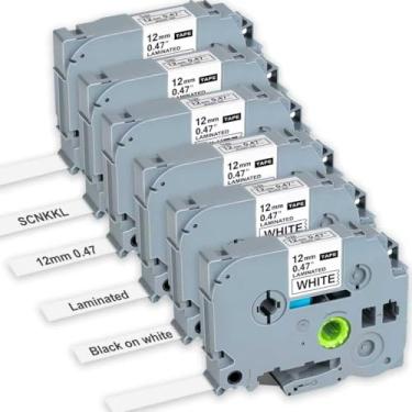 Imagem de Substituição laminada de 12 mm 0,47 para fita Brother Label Maker, P-Touch Label Tape, Tze 231, compatível com Brother P Touch Label Maker PT-D210 PT-H110 PT-D220 PT-D400, pacote com 6