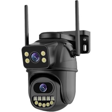 Imagem de Câmera de Segurança Externa Dupla Lente 4K 8MP, Wi-Fi, Zoom Híbrido 10x, Visão Noturna Colorida, Sirene e Rastreamento Automático