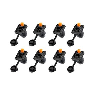 Imagem de 8 un Conector Ethercon Rj45 Keystone Ip65 Rede Fêmea Duplo Painel de Led Emenda Tomada Rack - PRETO