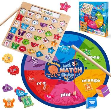 Imagem de Jogo magnético de pesca de madeira Plunack Alphabet 3-5 anos