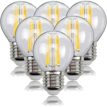Imagem de 6pc 4w 8w 12w E27 E14 Lâmpada Led Transparente 220v G45 Lâmpada Led 3000k Filamento Edison Globe Ball Light Lâmpada Economizadora De Energia, E27 8w