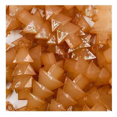 Imagem de Pingente Árvore de Natal Laranja Transparente 52x26mm 10pçs 44g - Maca