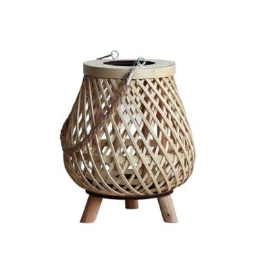 Imagem de Lanterna de bambu tradicional de vime, tecida à mão, decoração de mesa para festivais, ambiente doméstico, fotografia(Type D)