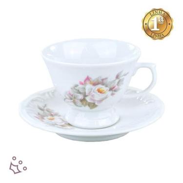 Imagem de Jogo 6 Xícaras De Chá C/ Pires Porcelana Schmidt Eterna - Porcelanas S