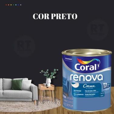 Imagem de Tinta Parede Cinza Renova Acrílica Fosca 800ml - Coral, PRETA