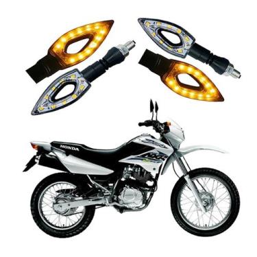 Imagem de Kit 4 Setas Esportivas de Led P01 Modelo Flecha vazado para Moto Honda