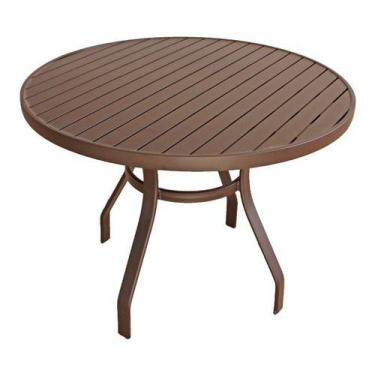 Imagem de Combo Mesa Tampo Ripado 1,10m + 4 Cadeiras Alumínio Tela Sling - Alumi