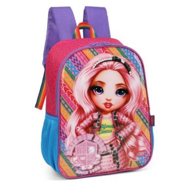 Imagem de Mochila Grande Costas Escolar Infantil Rainbow High Pink - Luxcel