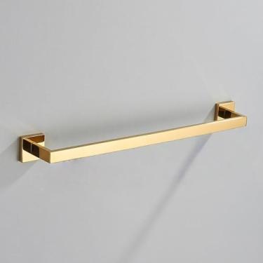 Imagem de Toalheiro dourado para banheiro, barra para toalhas, suporte para papel higiênico, gancho para roupão, acessórios de aço inoxidável para montagem na parede, toalheiro de 40 cm, A