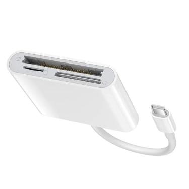 Imagem de Leitor de cartão de memória tipo c multi-slot Smart Media CF/SD/TF Hub adaptador 3 em 1, até 64 GB