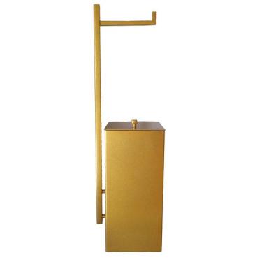 Imagem de Papeleira Com Lixeira Dourado Brilho aço Inox - Tozzatto inox