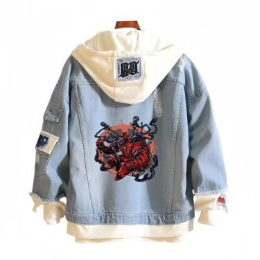 Imagem de Jaqueta jeans casual com impressão digital Venom Deadpool - SANMU