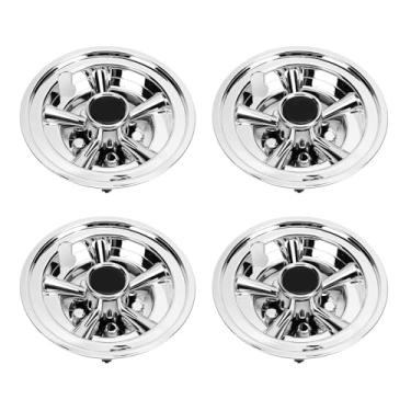 Imagem de Jiawu Capas de Roda SS Cart SS Caps de Cubo, Tampas de Cubo de Carrinho de Golfe de 8 Polegadas (Conjunto de 4) - Chrome Silver Golf Cart Wheel Capcaps para EZ -Go, Club Car,