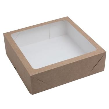 Imagem de Caixa de Papel Com Visor Embalagem Presente 20x20x6 Com 10un kraft