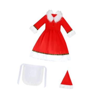 Imagem de IEUDNS Fantasia de Papai Noel, Vestido, Roupas Macias, Roupa de Natal para Performance de Palco, Ano Novo, Crianças, Vermelho, L