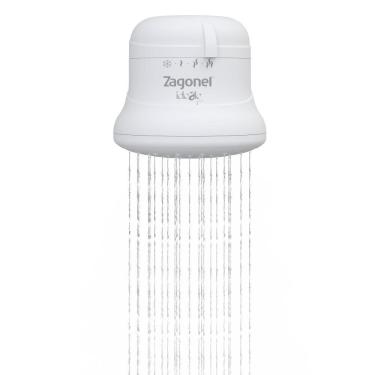 Imagem de Ducha Ideale Plus Com Cano 4 Temperaturas Branco Blindada Zagonel 6800W 220V